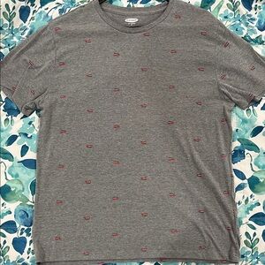 Old Navy Gray Tee with Red Accents